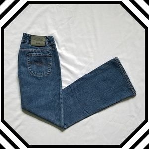 Vintage Silver Boot Cut Jeans w/ Split Hem